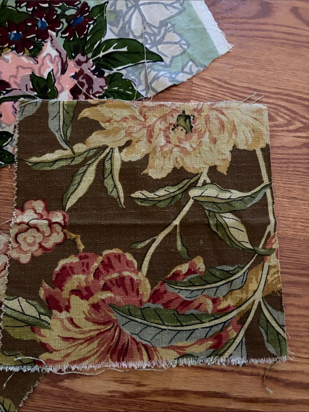 Vintage fabric swatches decorative kitchen
